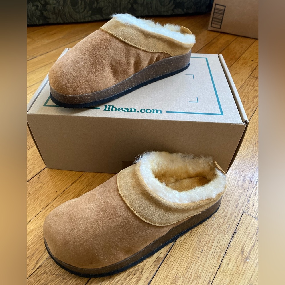 L.L Bean brand new brown Wicked good slips cork clog size 5